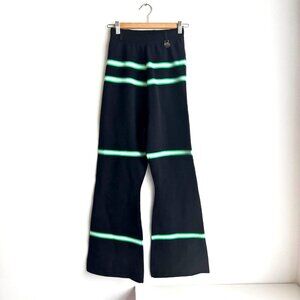Xander Zhou Flared Knit Stripe Detail High Waist Pants 46/M